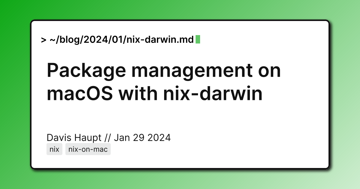 I think Nix is really cool. Nix the package manager and functional configuration language is most often associated with NixOS the Linux distro, but ni