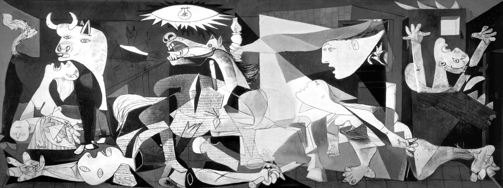 Guernica by Pablo Picasso. The caption follows in the next line of text.